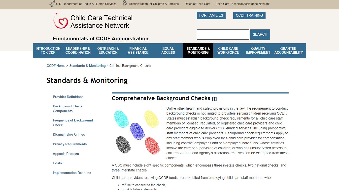 Comprehensive Background Checks | Child Care Technical Assistance Network